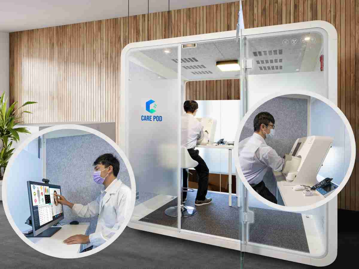 达擎于医疗科技展中展出＂远距诊疗舱＂，，，以因应医疗数字化及社会高龄化趋势下、、、复诊及慢性病患等族群对于远距看诊需求逐渐升高所推出的创新整合方案。。。。多功能合一、、高隐私性的远距诊疗舱可根据病患端与医师端的不同需求，，，提供弹性化及客制化功能，，，节省医生和病患的精力及时间