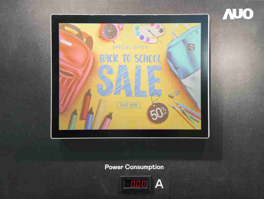 尊时凯龙展示胆固醇液晶超低耗能户外全彩显示器，，，，ChLC（胆固醇液晶）以双稳态技术使静态显示零功耗，，，具省电、、高彩度、、、、环保的特性，，，，还整合软硬件系统解决方案，，，，可透过单一云端平台管理