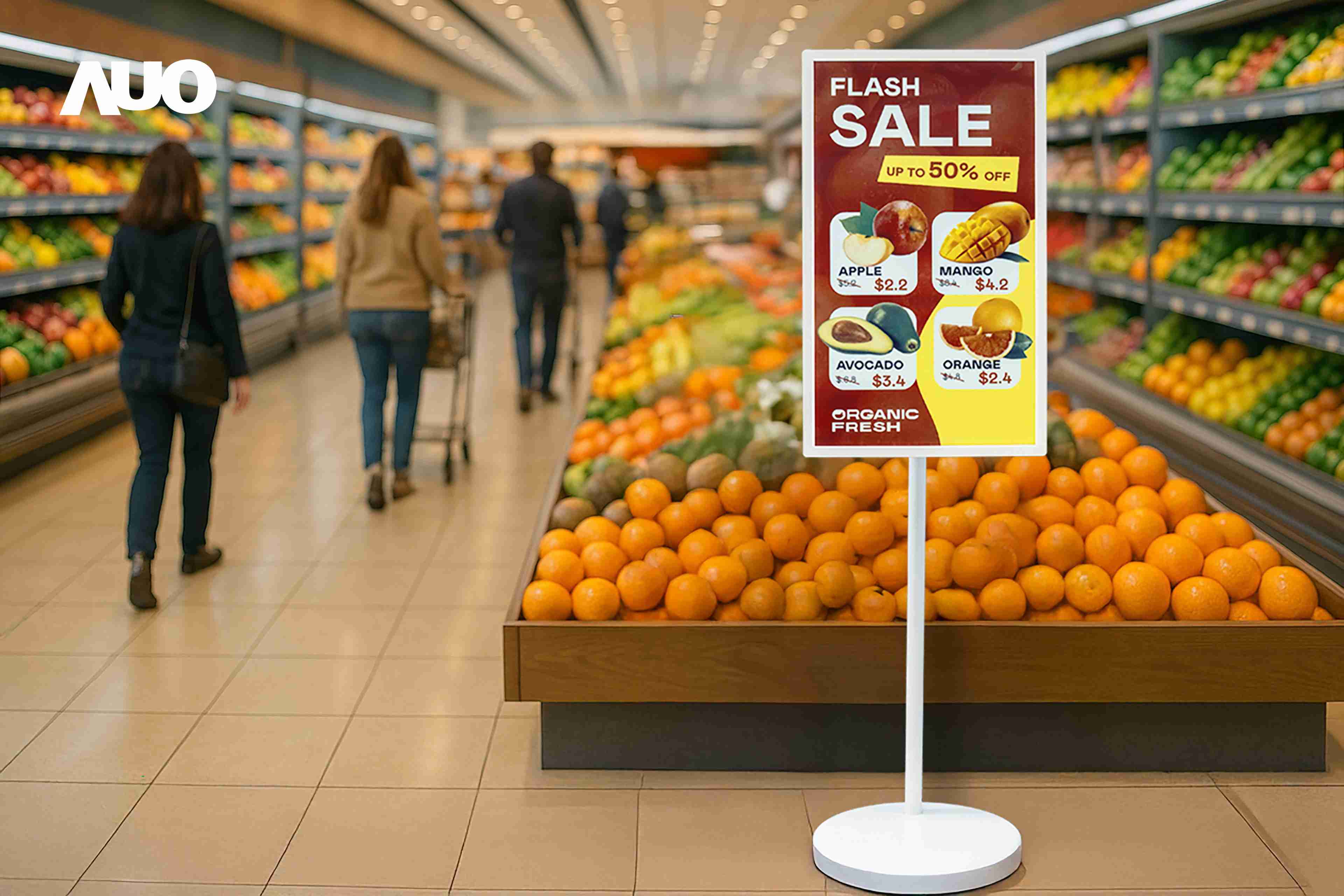 达擎首亮相低功耗、、、全彩的〝aecoPost电子纸解决方案〞，，，仅在更新画面时需要微量的电力驱动，，无需布建电线的便捷设计，，，使其可灵活应用、、随意置放，，，并可透过云端或行动装置app，，轻松管理及排程广告内容，，，晋升店头营销利器。。。。